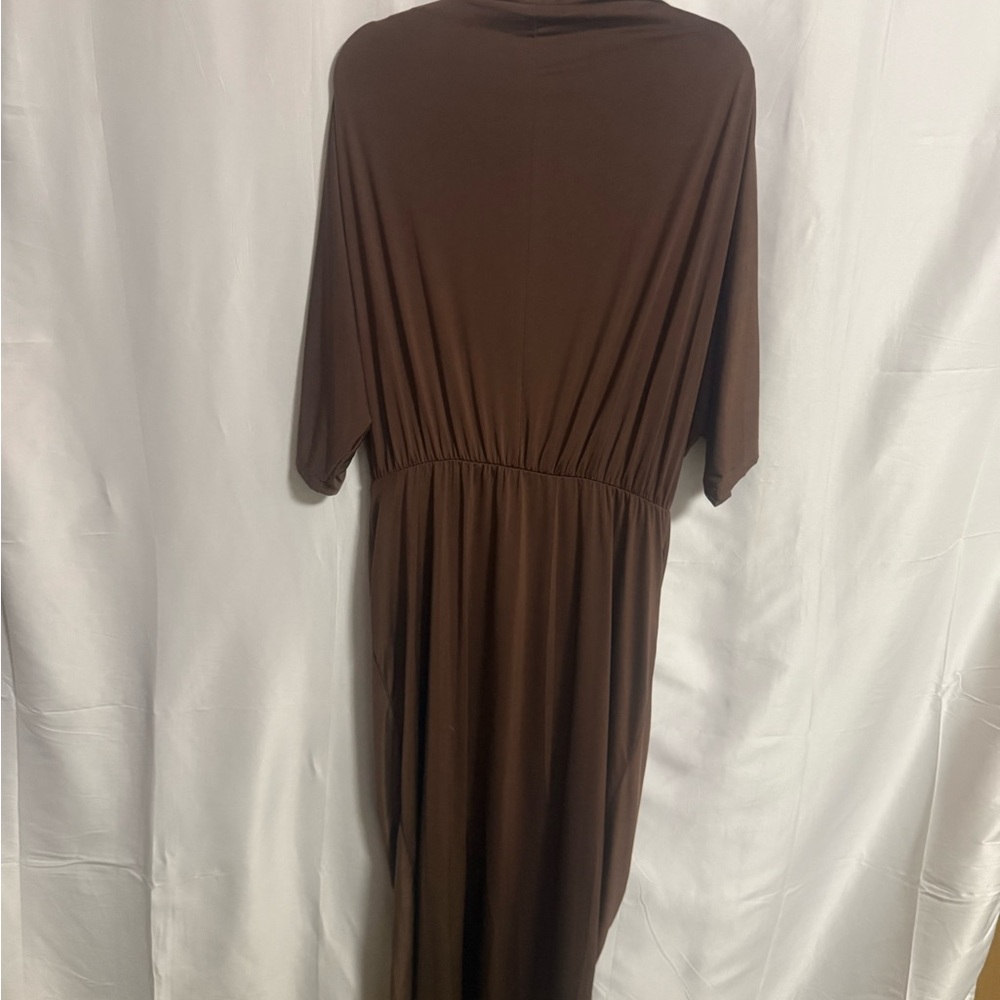 Elegant Curvey Sense Brown Off-Shoulder, Boat Neck Dress Sz 1X